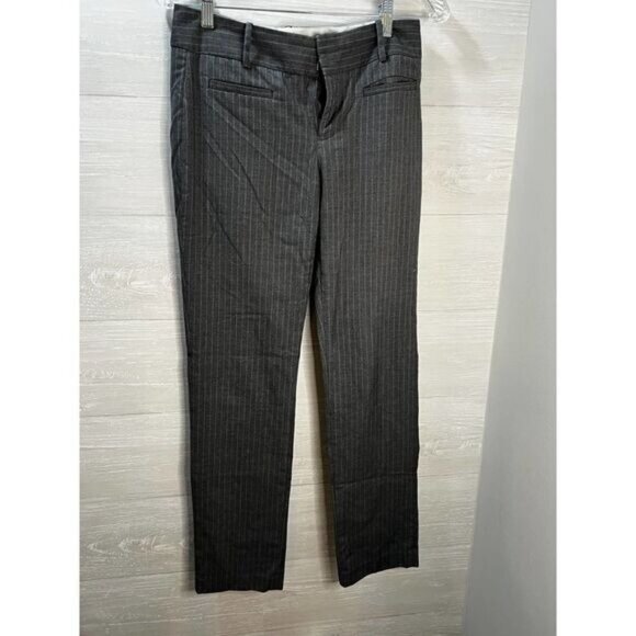 Calvin‎ Klein Womens Gray Zippered Pinstripe Pants Size 2 - Picture 2 of 4